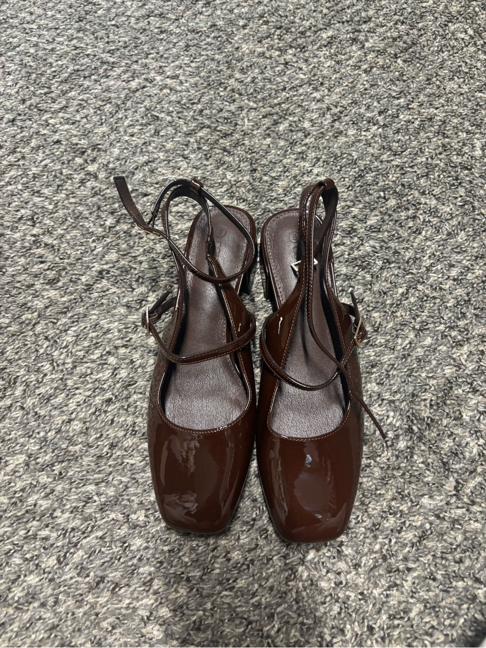 Brown leather heels